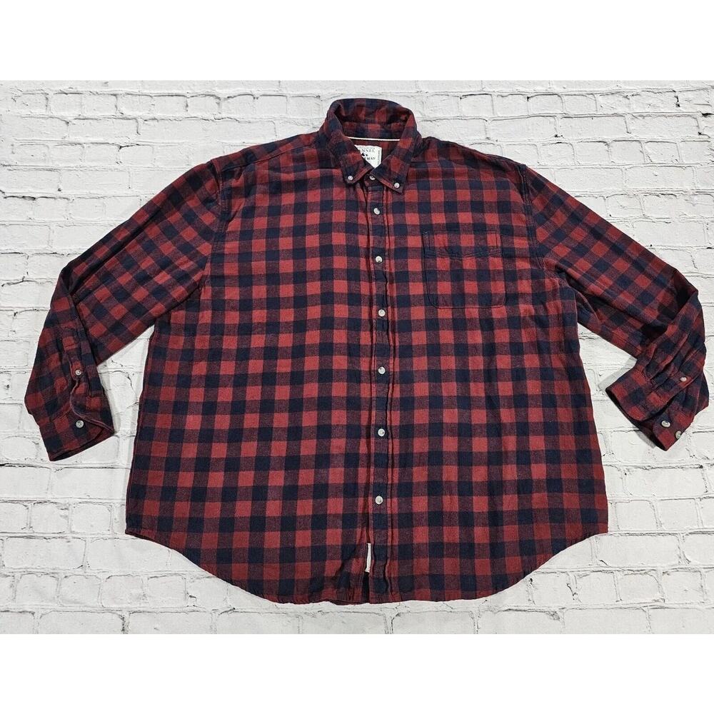 Cactus Man Plaid Flannel Shirt Red Blue Long Sleeve Button Up MENS SIZE 2XL